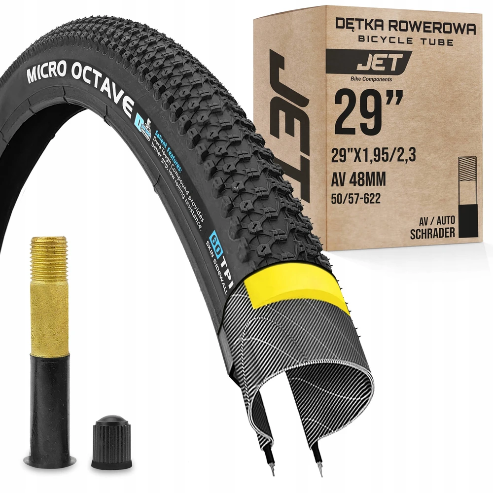 Black1 MTB dviračio padangų komplektas - XC BLACKONE - 29x2.10 / 54-622 mm + JET kamera