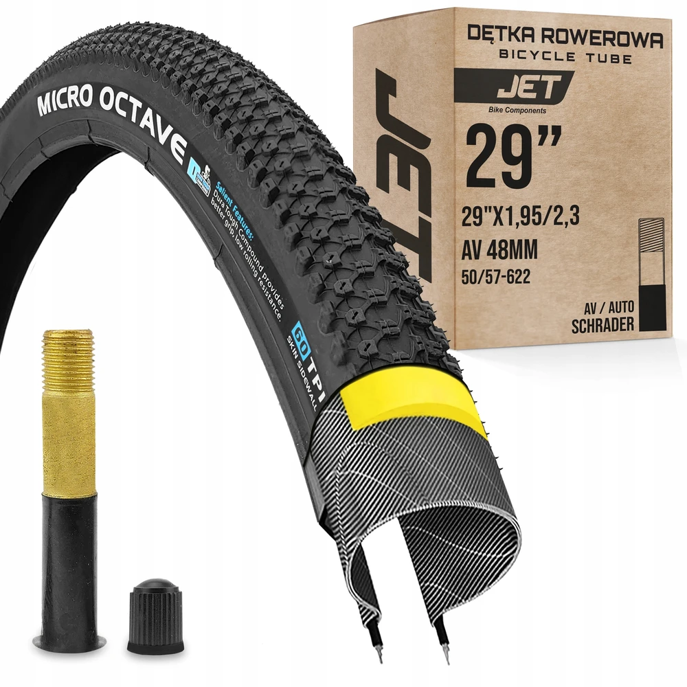 Black1 MTB dviračio padangų komplektas - XC BLACKONE - 29x2.10 / 54-622 mm + JET kamera