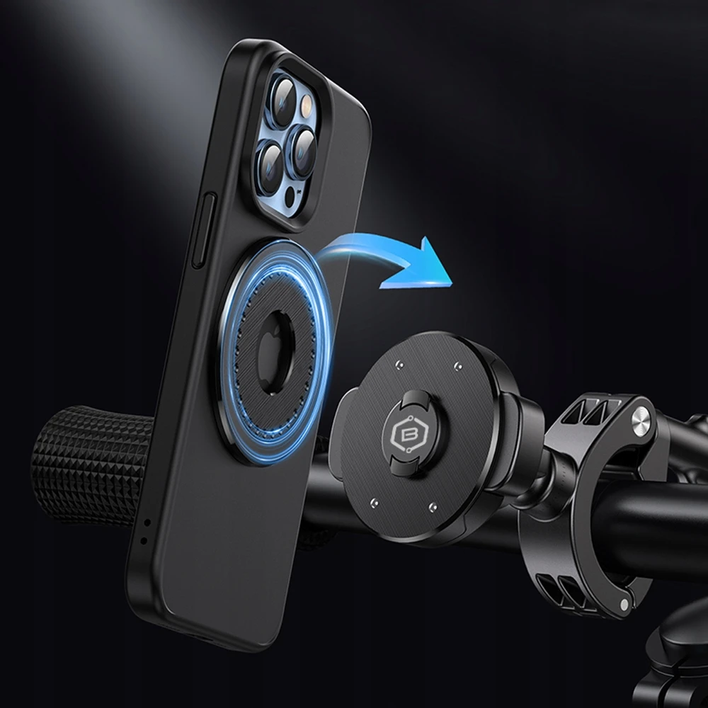 Blavec Dviračio telefono laikiklis, skirtas motociklo Magsafe 360° vairo tvirtinimui