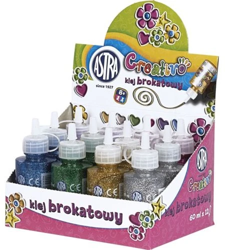 Blizgučių klijų rinkinys 6 spalvų x 60 ml Astra Nr. 3208