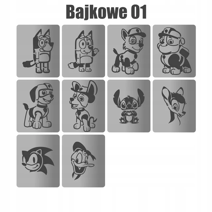 Blizgučių tatuiruočių rinkinys vaikams - pasakų pakuotės šablonai Nr. 15