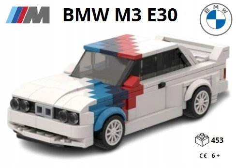 Block Plastikinės statybinės plytos BMW M3 E30 automobilių žaislų automobilio dovanų dėžutė