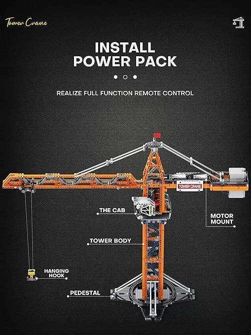 BLOCKS CRANE Nuotoliniu būdu valdomų statybinių kranų rinkinys 1288