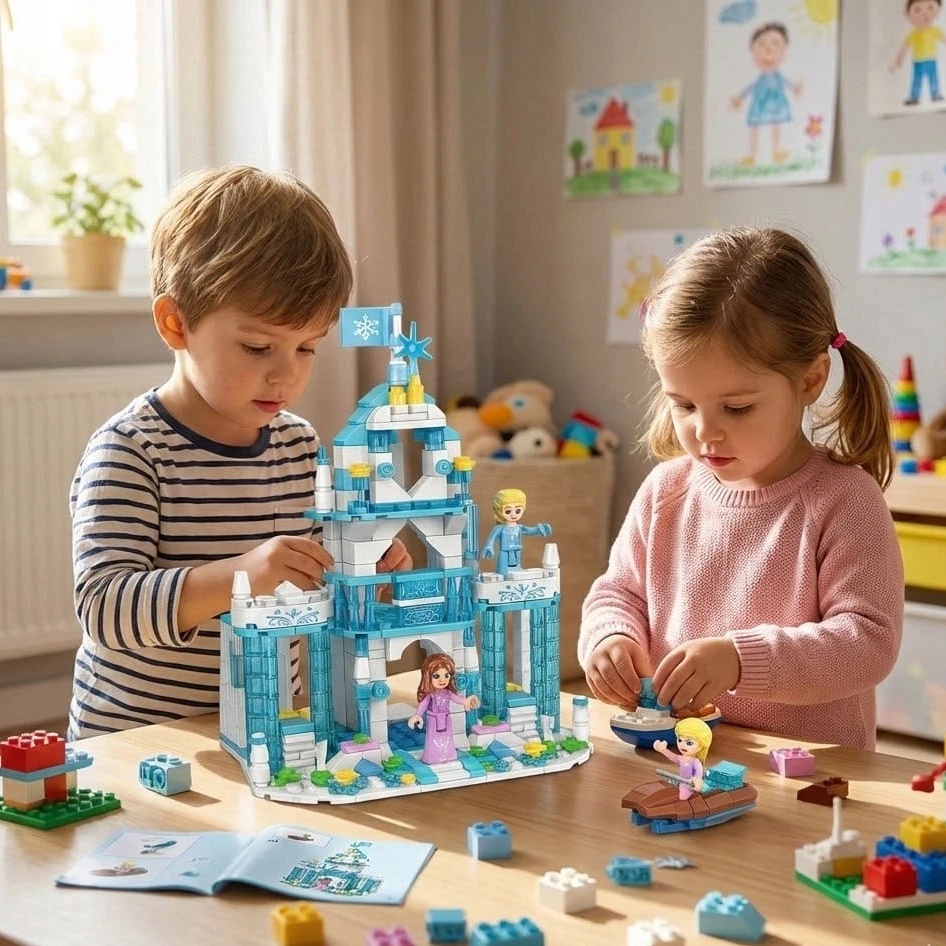 BLOCKS LEDO RŪMAI Princesės pilies rinkinys mergaitėms 501 vnt