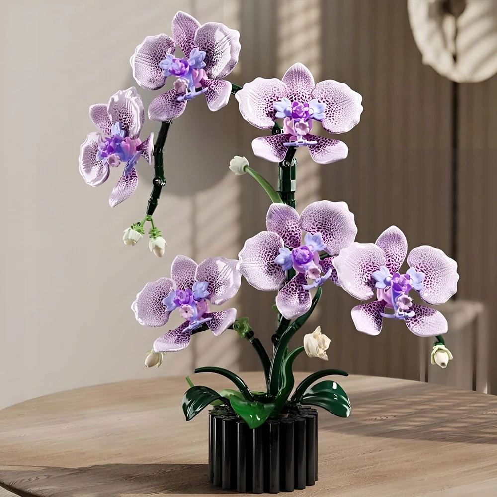 Blocks ORCHID ORCHID BONSAI GĖLĖS DIY DECORATION 619 EL TOBULA DOVANA