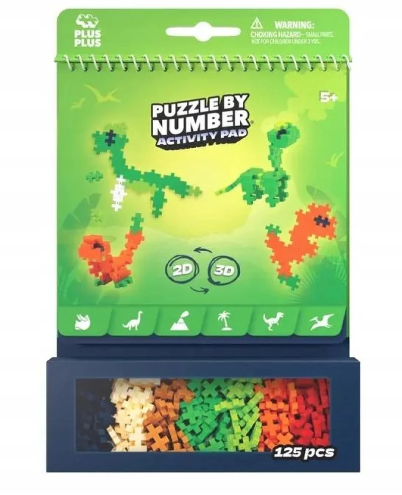 Blocks Plus- Plius dėlionė pagal skaičių dinozaurai 125 vienetai Plus- Plus