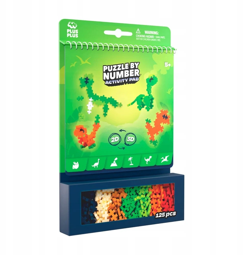 Blocks Plus- Plius dėlionė pagal skaičių dinozaurai 125 vienetai Plus- Plus