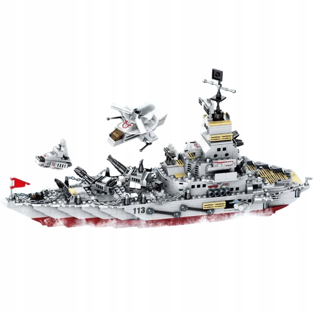 BLOKAI KARO LAIVAS plytos 350 EL. VAIKAMS 6+ MILITARY DICOM