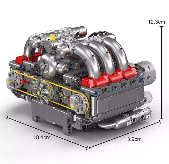 Blokai Mould King 10193 Variklis Boxer Flat-Six Porsche šešių cilindrų BOX