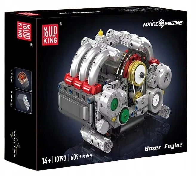 Blokai Mould King 10193 Variklis Boxer Flat-Six Porsche šešių cilindrų BOX