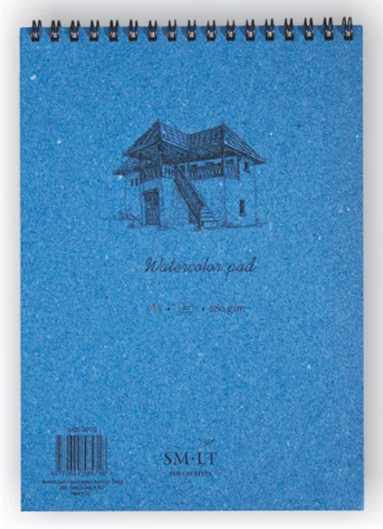 Smiltainis Piešimo albumas akvarelei su spirale SMLT AUTHENTIC, A5