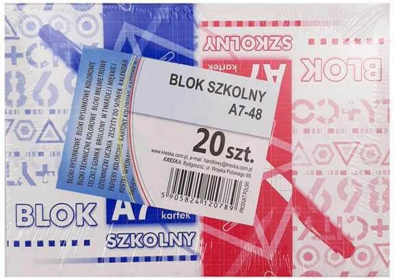 Bloknotas užrašams, A7 formato, 48 lapai, langeliais, 20vnt