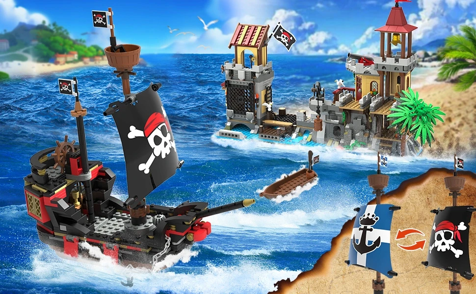 BLOKŲ VIDURAMŽIŲ PIRATŲ PILIS UOSTAS 1502 EL. VAIKAMS 8+