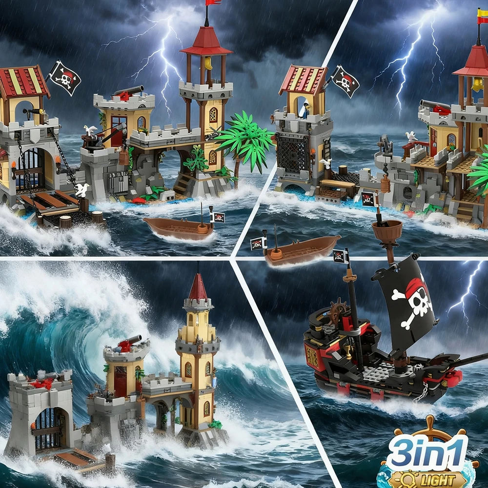 BLOKŲ VIDURAMŽIŲ PIRATŲ PILIS UOSTAS 1502 EL. VAIKAMS 8+