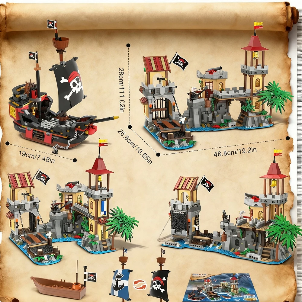 BLOKŲ VIDURAMŽIŲ PIRATŲ PILIS UOSTAS 1502 EL. VAIKAMS 8+