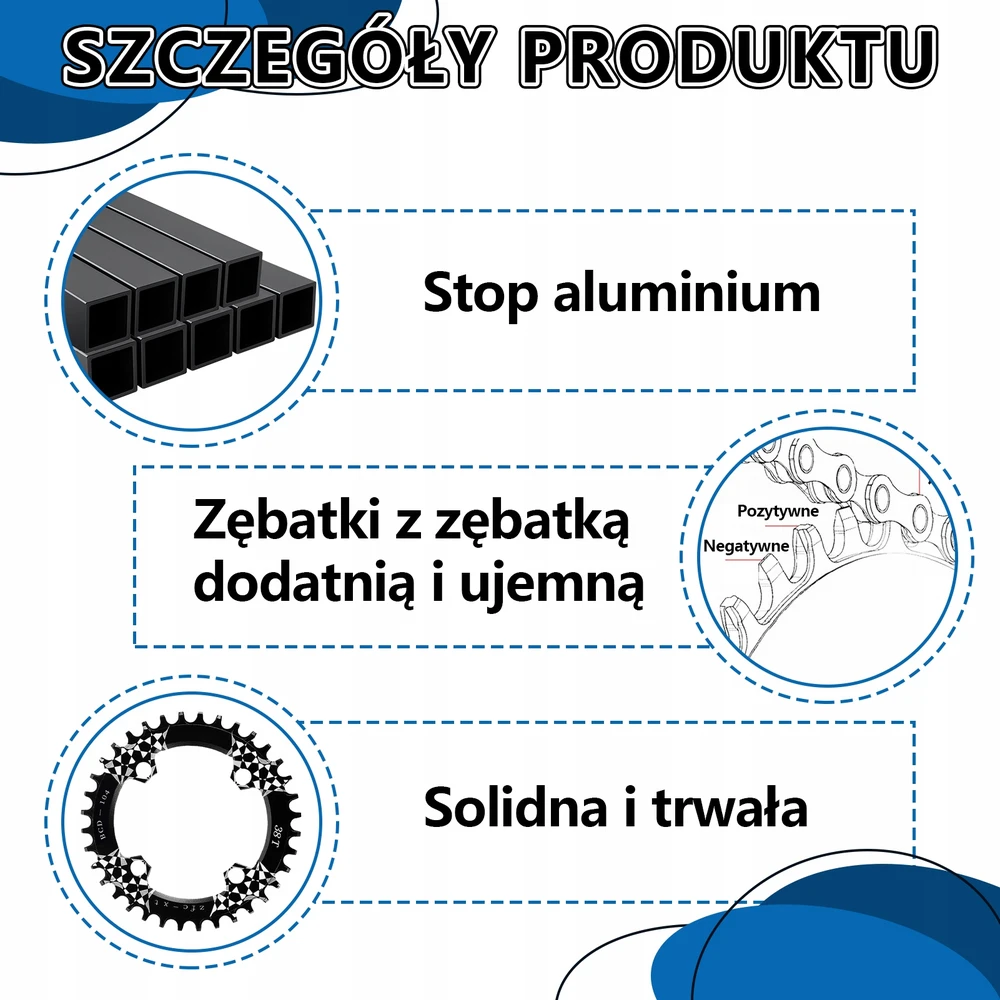 BLOOKE 104BCD siauras platus 38T grandinės žiedas