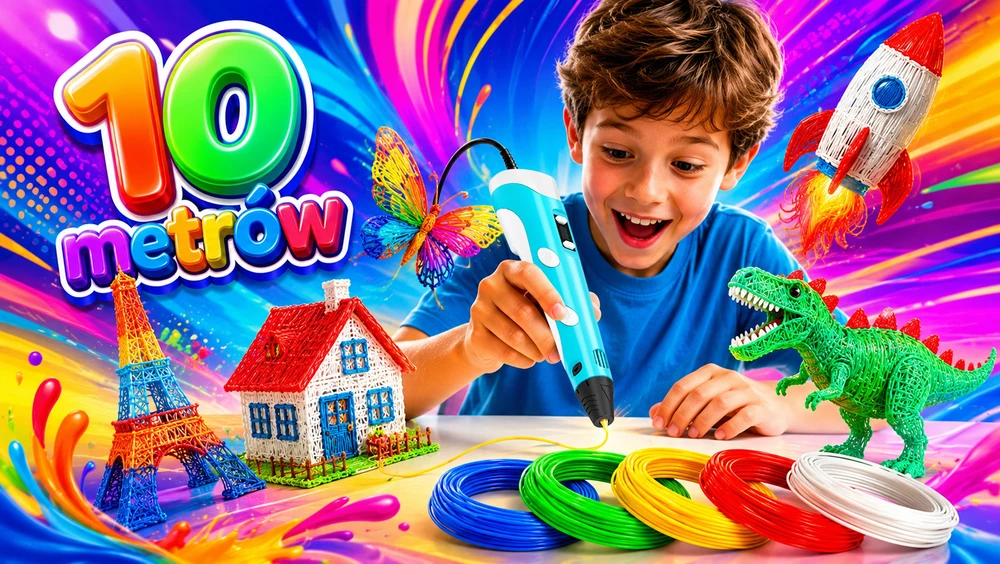 Blow 3D rašiklis 3D spausdintuvas mėlynas + 10 m gijų mišinys