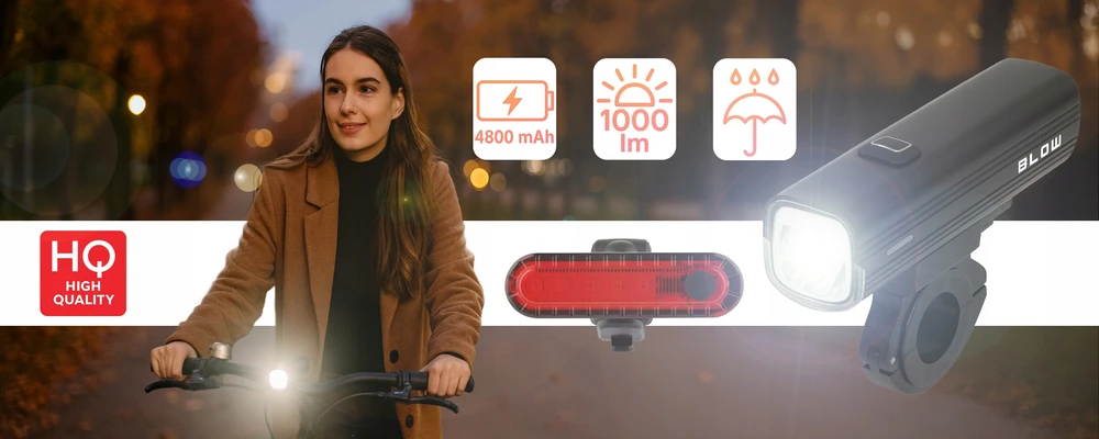 Blow Dviračio žibintų priekiniai + galiniai komplektas BL-03