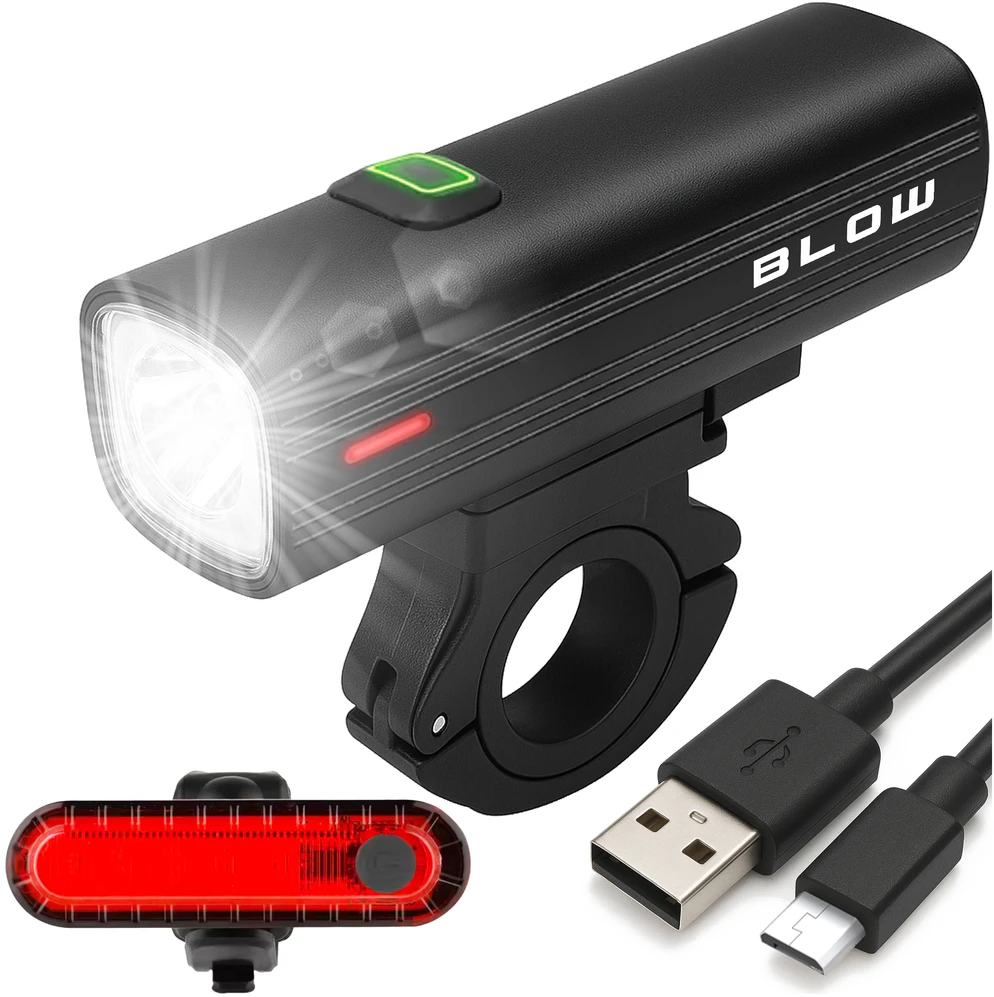 Blow Dviračio žibintų priekiniai + galiniai komplektas BL-03