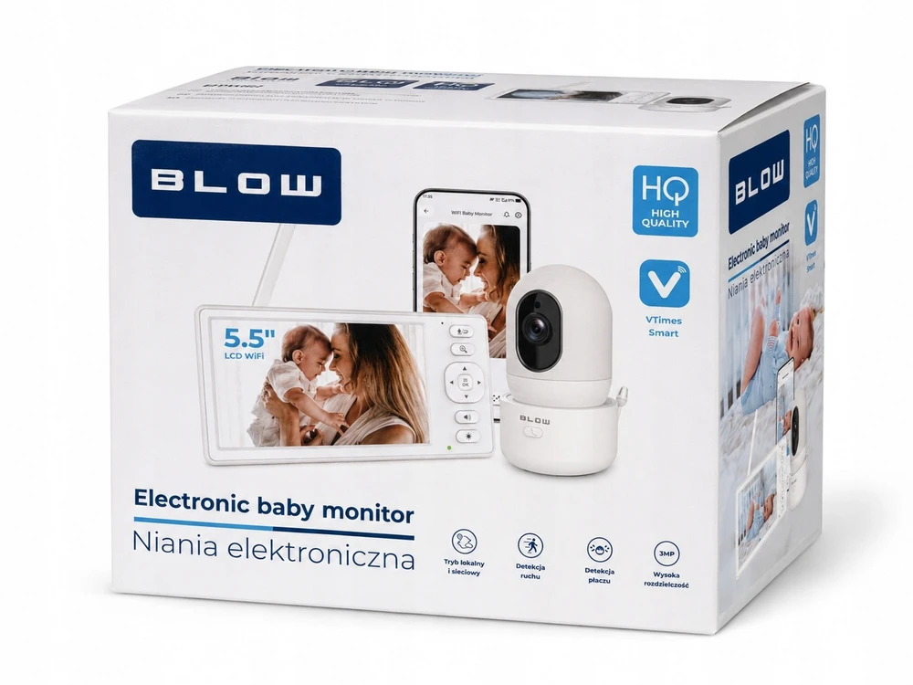 78-957# Elektroninis kūdikių monitorius „Blow“ su 5,5 colio LCD belaidžiu monitoriumi