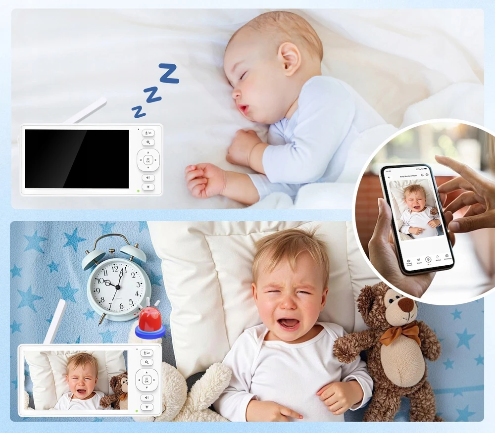 78-957# Elektroninis kūdikių monitorius „Blow“ su 5,5 colio LCD belaidžiu monitoriumi