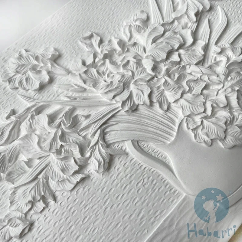 Habarri 3D painting Bas-relief Mėlyna irises Wall picture Flowers org. Gogas