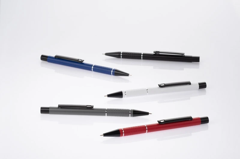 Blue Collection Sato Aliumininis rašiklis: Elegantiškas, lengvas, su pusiau geliniu rašikliu