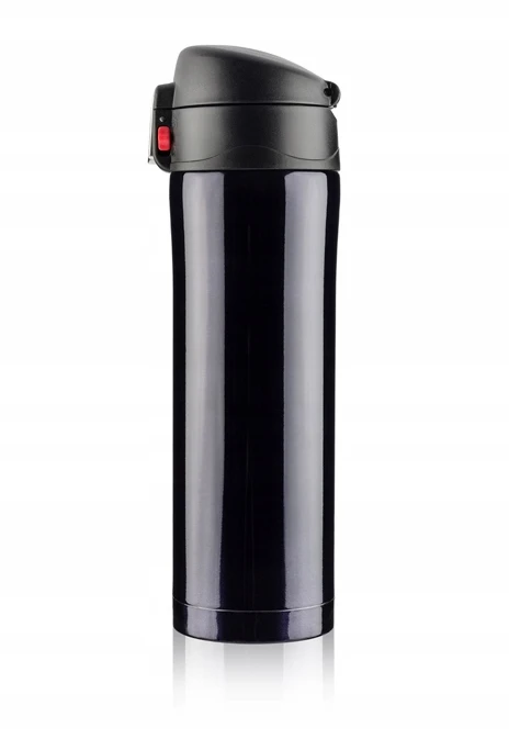 Blue Collection Termopuodelis, termosas, 440ml, kelione automobiliu, mokyklinis, juodas, Tvirta spyna
