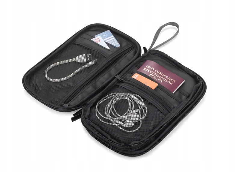 Blue Collection TRAVEL WALLET atostogų organizatorius su skyreliais RFID APSAUGA