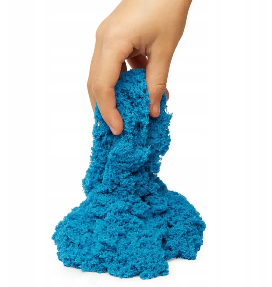 Blue Kinetic Sand 3kg Mėlyna rinkinys su smėlio dėže ir mentelės formomis