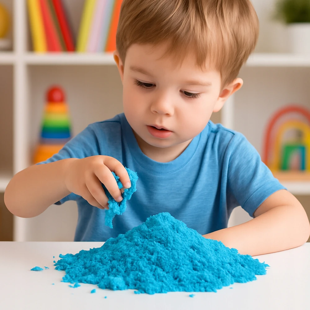 Kinetinis smėlis vaikams 1kg MOTOR ACTIVITY SENSORY Mėlyna Aga4Kids