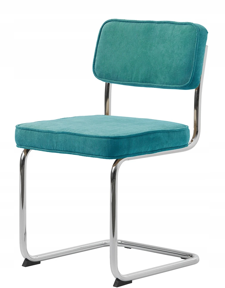 Blue Minkšta kėdė svetainei Mėlyna Corduroy Kėdė RUPERT UNIQUE