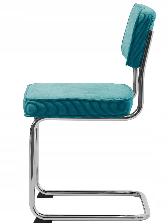 Blue Minkšta kėdė svetainei Mėlyna Corduroy Kėdė RUPERT UNIQUE