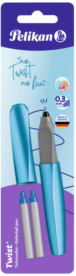 Pelikan Mėlyna Rašiklis TWIST R457 frosted mėlynas +2 kapsulės bls