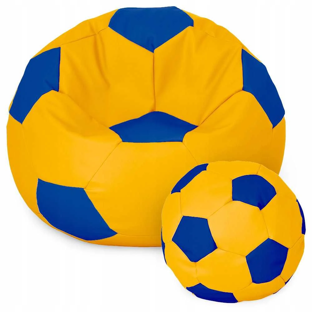 Blue Mėlyna Sėdmaišis su pufu Ball XXXL (80 cm), Geltona/Mėlyna