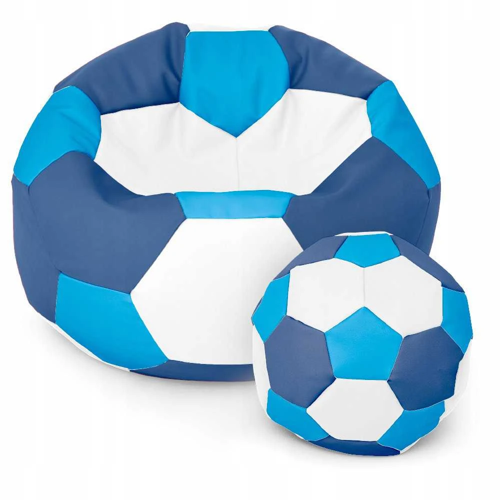 Blue Mėlyna Sėdmaišis su pufu Ball XXXL (80 cm), Mėlyna/Baltas