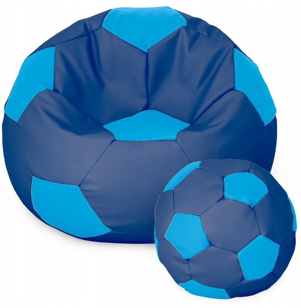 Blue Mėlyna Sėdmaišis su pufu Ball XXXL (80 cm), Mėlyna/Baltas