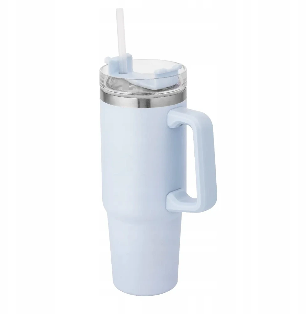 Altom Design Termopuodelis su šiaudeliais, nerūdijantis plienas, skirtas Altom automobiliui, 880ml Mėlyna