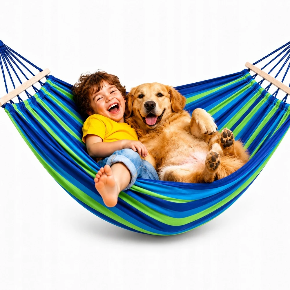 Blue VIENAMENIMS SODO HAMAKAS SU REINFORCEED CAMPING Mėlynas 100KG