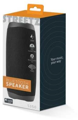 Streetz Nešiojama kolonėlė Bluetooth, 2x10W, AUX, micro SD lizdas, juoda / S350-BLK / 6612034