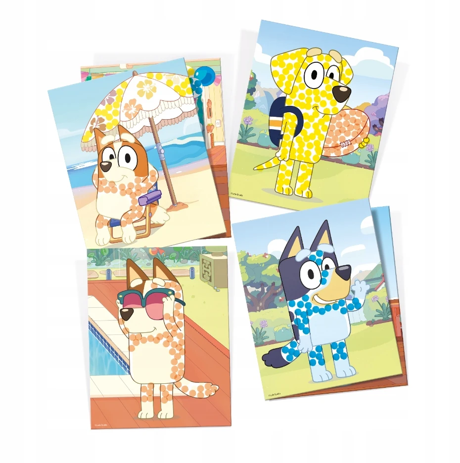 Bluey 2in1 Totum kūrybinis rinkinys, gipso figūrėlės ir antspaudų rašikliai