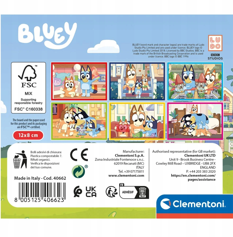 Bluey. 6 dalių Clementoni kaladėlės