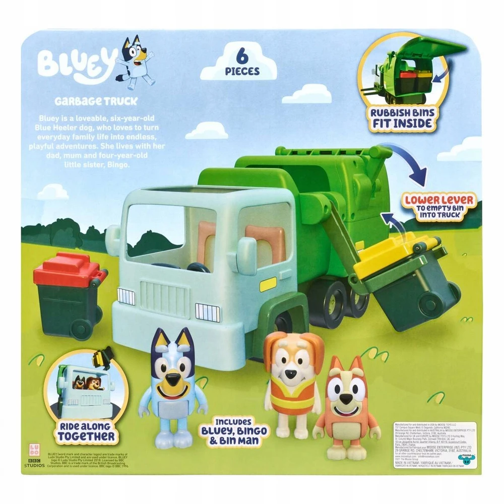 Bluey Rinkinys šiukšliavežis