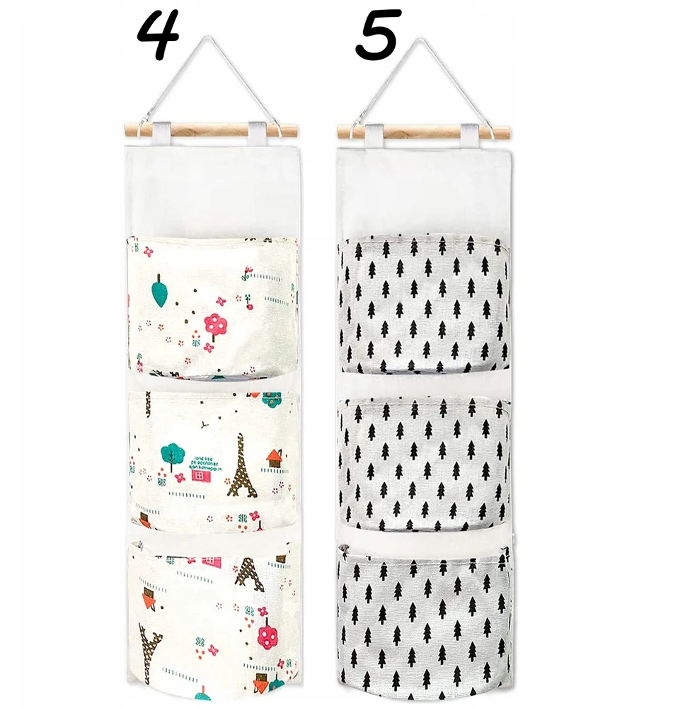 blurr SIENOS PAKABAMAS ORGANIZATORIUS Žaislai 3 kišenės Neperšlampamas 60x20 cm