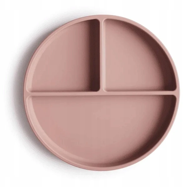 MUSHIE silikoninė lėkštė limpančiu dugnu, Blush