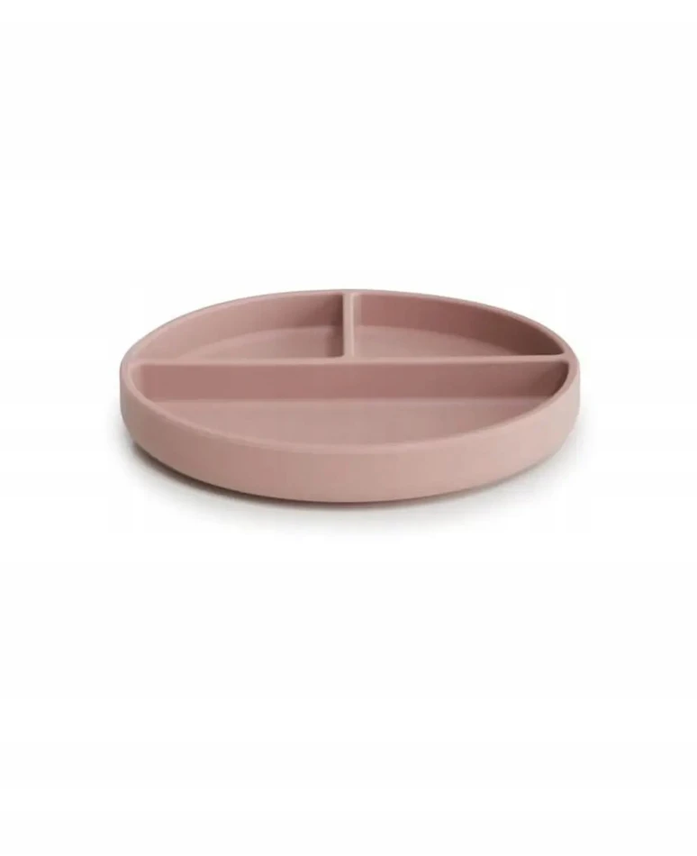 MUSHIE silikoninė lėkštė limpančiu dugnu, Blush