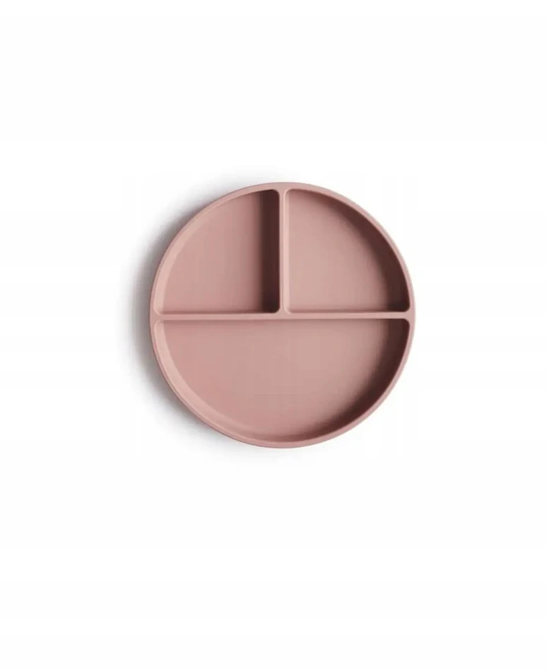 MUSHIE silikoninė lėkštė limpančiu dugnu, Blush