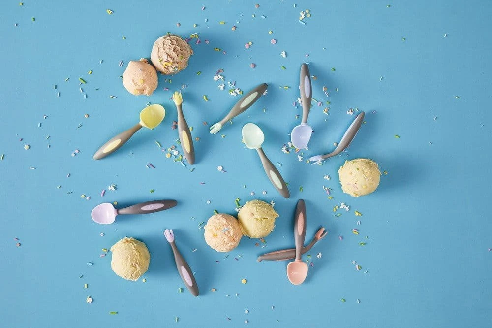 BLW vaikiškų stalo įrankių Gelato Boysenberry b.box šakutės šaukštas dėkle