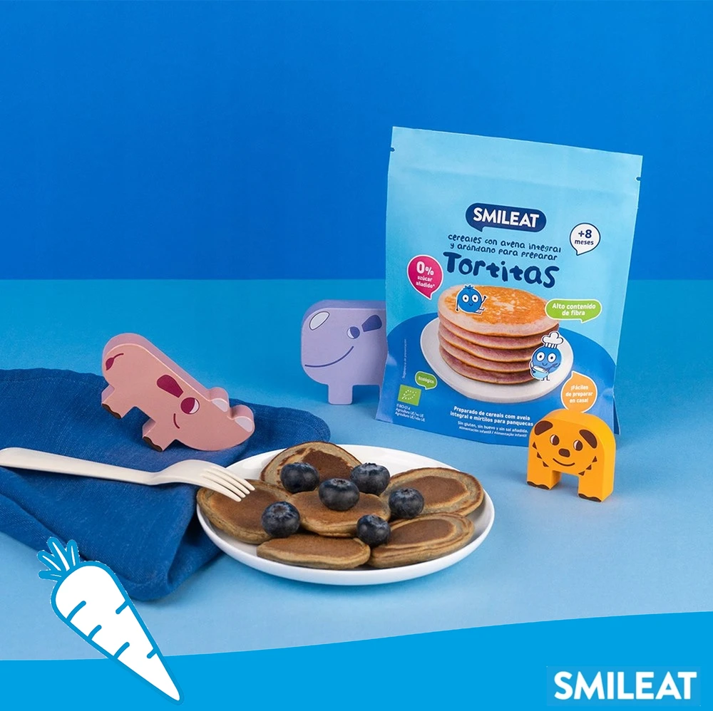 Blynų mišinys be glitimo 125g su mėlynėmis BIO SMILEAT