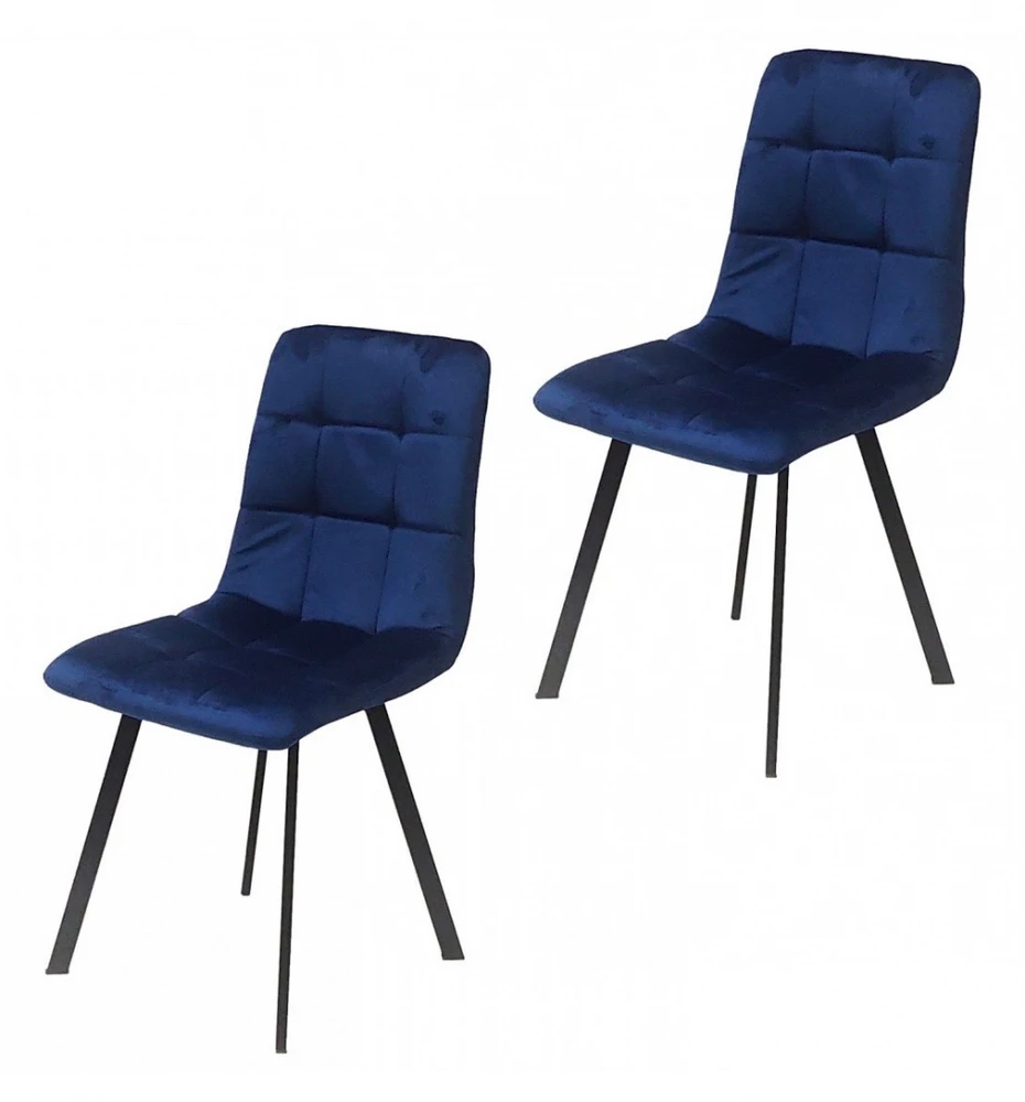 Bm Design 2 NEVADA tamsiai mėlynos spalvos aksominės kėdės, apmuštos